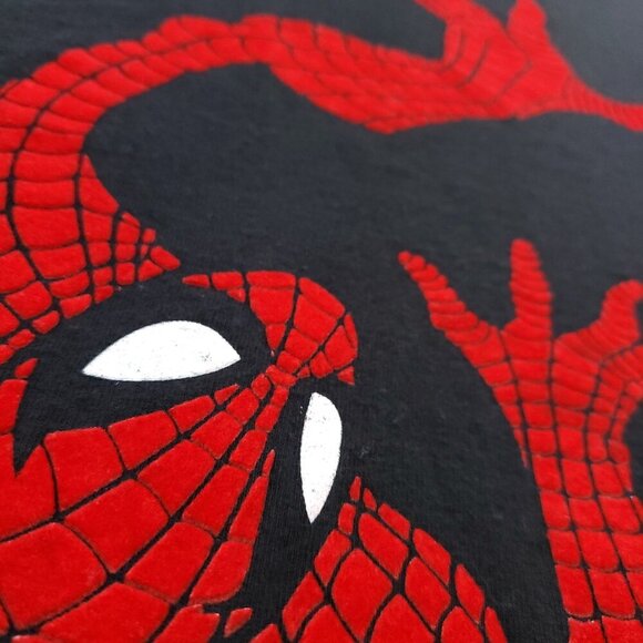 Spider-Man Vintage T-Shirt Felt 90s Marvel Comics Delta Cotton Large - Picture 7 of 12